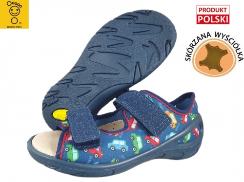 20-063X029 SUNNY GRANAT AUTA  sandałki : WKŁADKI PROFILOWANE : sandały profilaktyczne  - kapcie obuwie dziecięce Befado  26-30