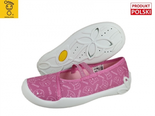 1-116X331 BLANCA RÓŻOWE W KOTKI  ::Wkładki SOFT-B :: balerinki czółenka dziewczęce kapcie buciki obuwie dziecięce  Befado  25-30