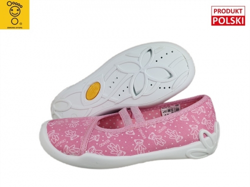 1-116X333 BLANCA RÓŻOWE W MISIE  ::Wkładki SOFT-B :: balerinki czółenka dziewczęce kapcie buciki obuwie dziecięce  Befado  25-30