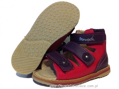 8-1199-55 fioletowo amarantowe sandały sandałki kapcie profilaktyczno korekcyjne 19-25 Mrugała Porto