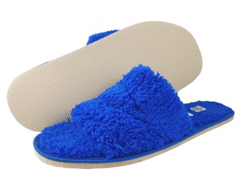 6-no8opf c.niebieskie kapcie pantofle papucie aksamitne dziewczęce damskie  Nobex