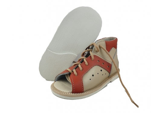 8-BP38MA/A KUBA beżowo brązowe kapcie sandałki obuwie profilaktyczne wcz.dzieciece  24-26 buty Postęp