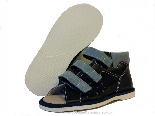8-BP38MP/A MIGOTKA granatowe kapcie na rzepy sandałki obuwie profilaktyczne przedszk. 24-26 buty Postęp