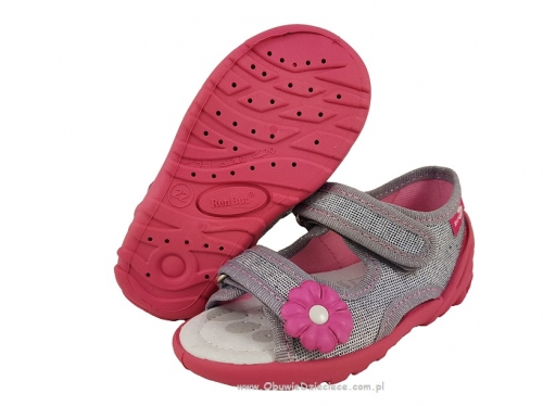 0-13-112NPL SREBRNY : WKŁADKI PROFILOWANE : sandałki kapcie obuwie wcz.dziecięce buty Renbut  19-27