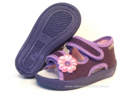 0-13-112 fioletowe sandałki-kapcie wcz.dziecięce Renbut