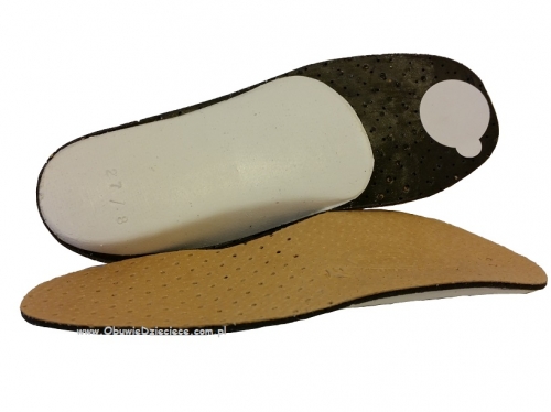 90-064-1 orto-profilaktyczne supinujące-aktywizujące, skórzane elastyczne wkładki do obuwia dziecięcego 22-36  Bisbut