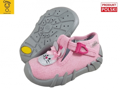 0-110P374N SPEEDY RÓŻOWE BROKAT KRÓLIK :: kapcie buciki obuwie dziecięce poniemowlęce Befado  18-26